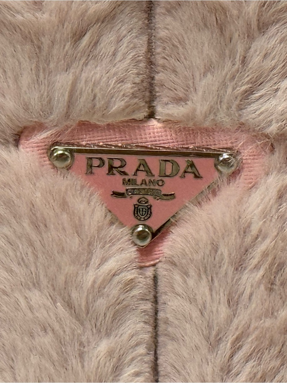 Prada Blush Pink Faux Fur Tote with Triangle Logo- GWP - Picture 2 of 10